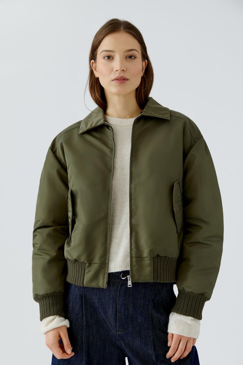 Damen Blouson mit Kunstpelzkragen