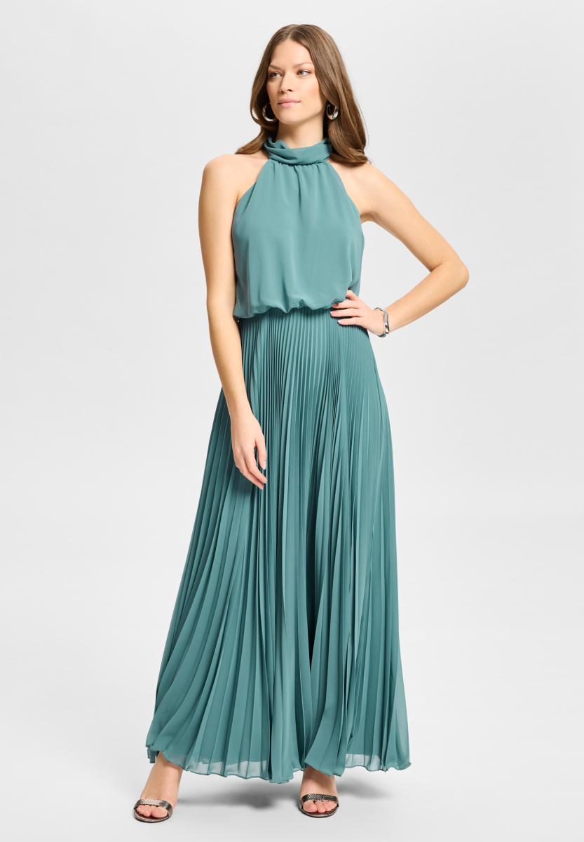 Abendkleid aus Chiffon mit Plisseerock