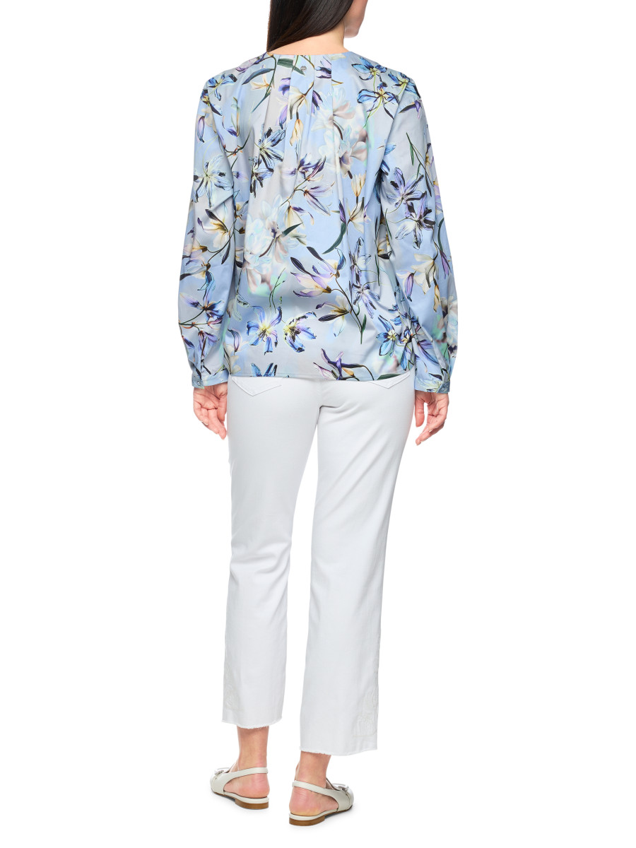 Bluse mit Allover-Lilienprint