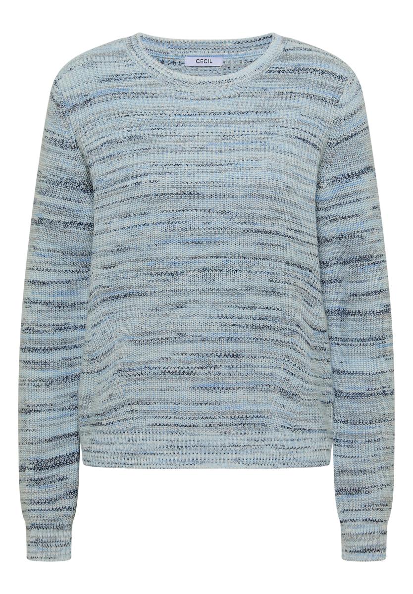 Damen Pullover mit Rundhals und Space-Dye-Optik