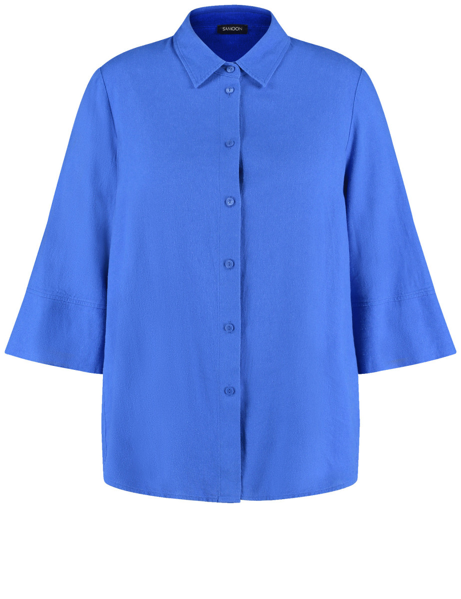 Curvy Bluse aus Viskose-Leinen-Mix