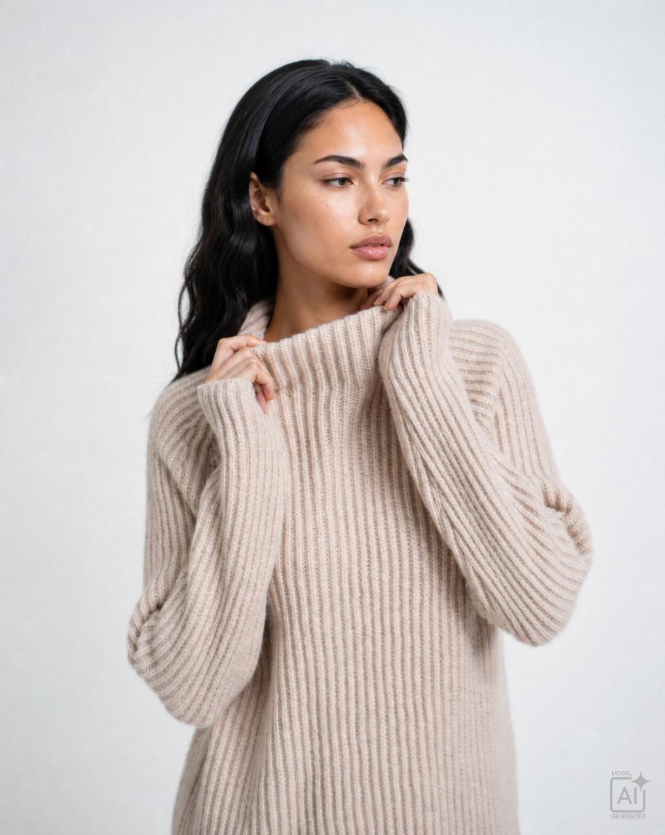 Damen Pullover High Collar