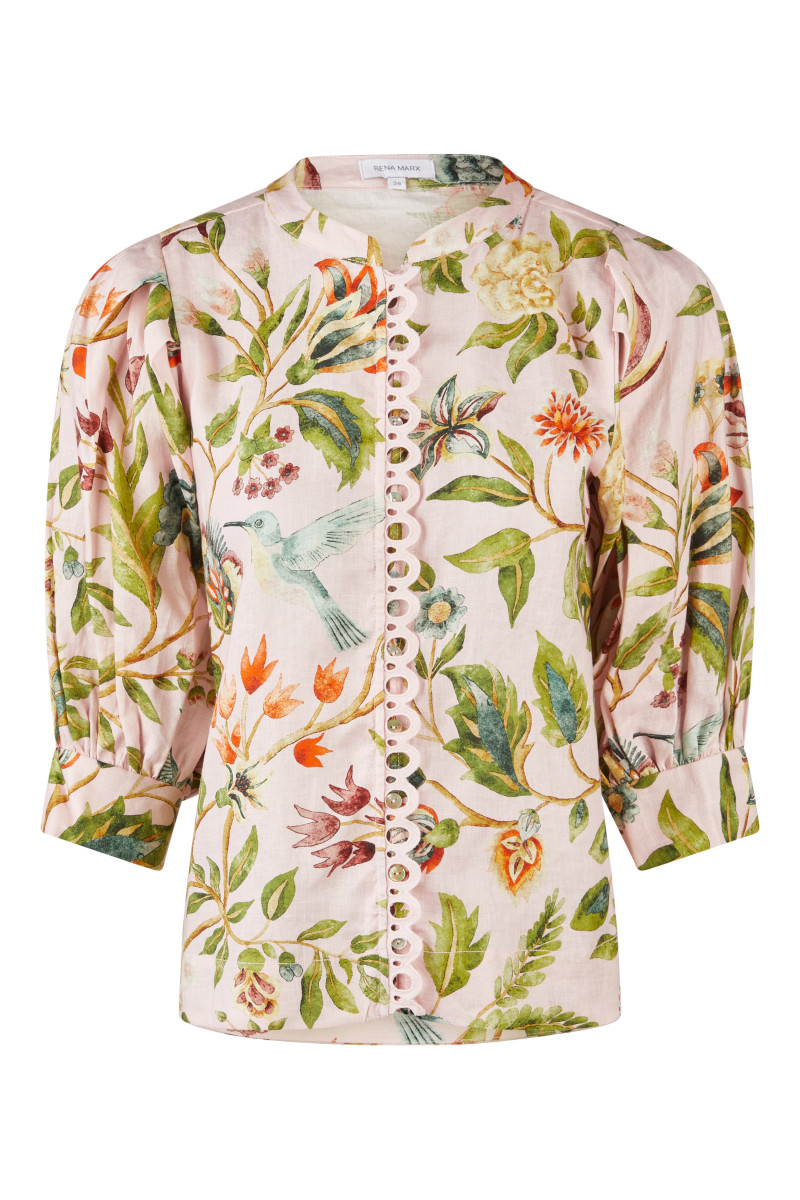 Leinenbluse mit Allover-Print