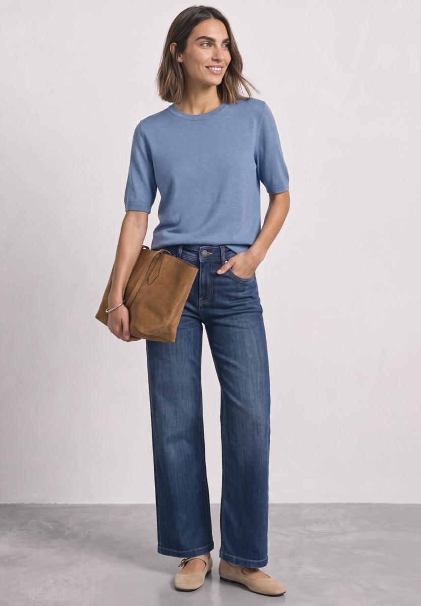 Damen Kurzarm-Pullover