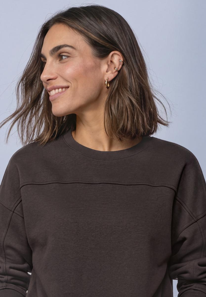 Damen Sweatshirt Mit Zierdetail