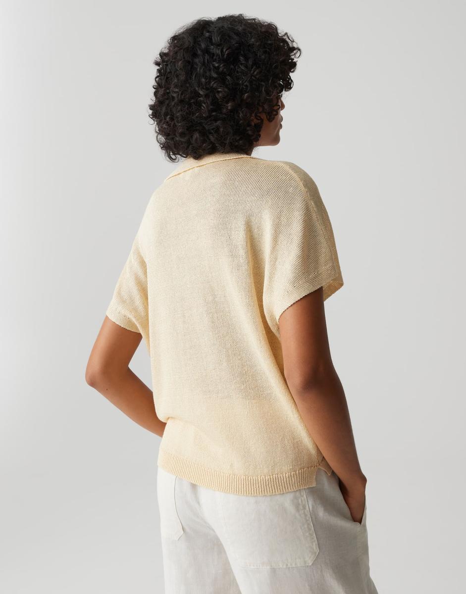 Damen Kurzarm-Strick-Poloshirt Pazil