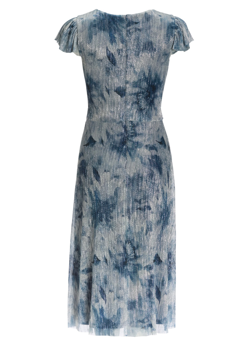 Midi Kleid aus bedrucktem Plissee