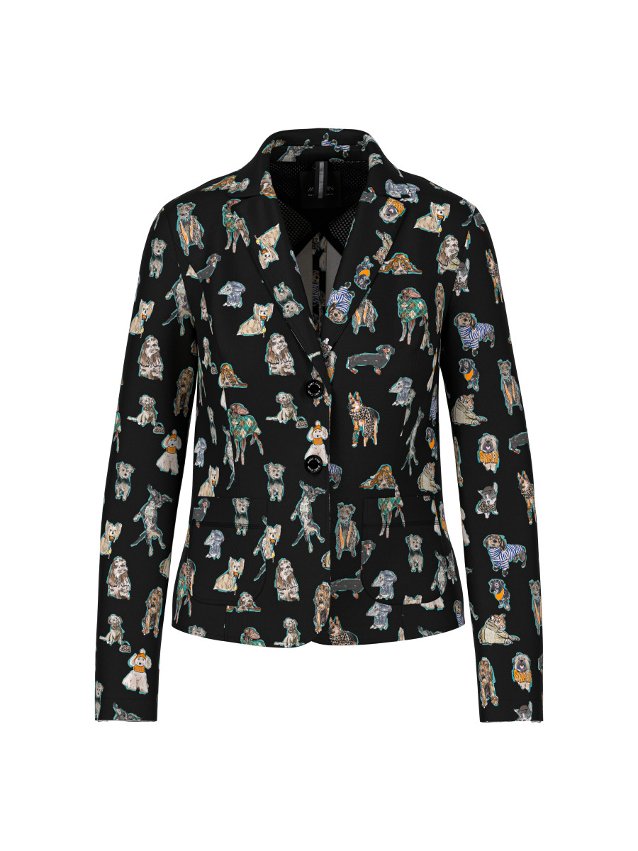 Scuba-Blazer mit Doggy-Print