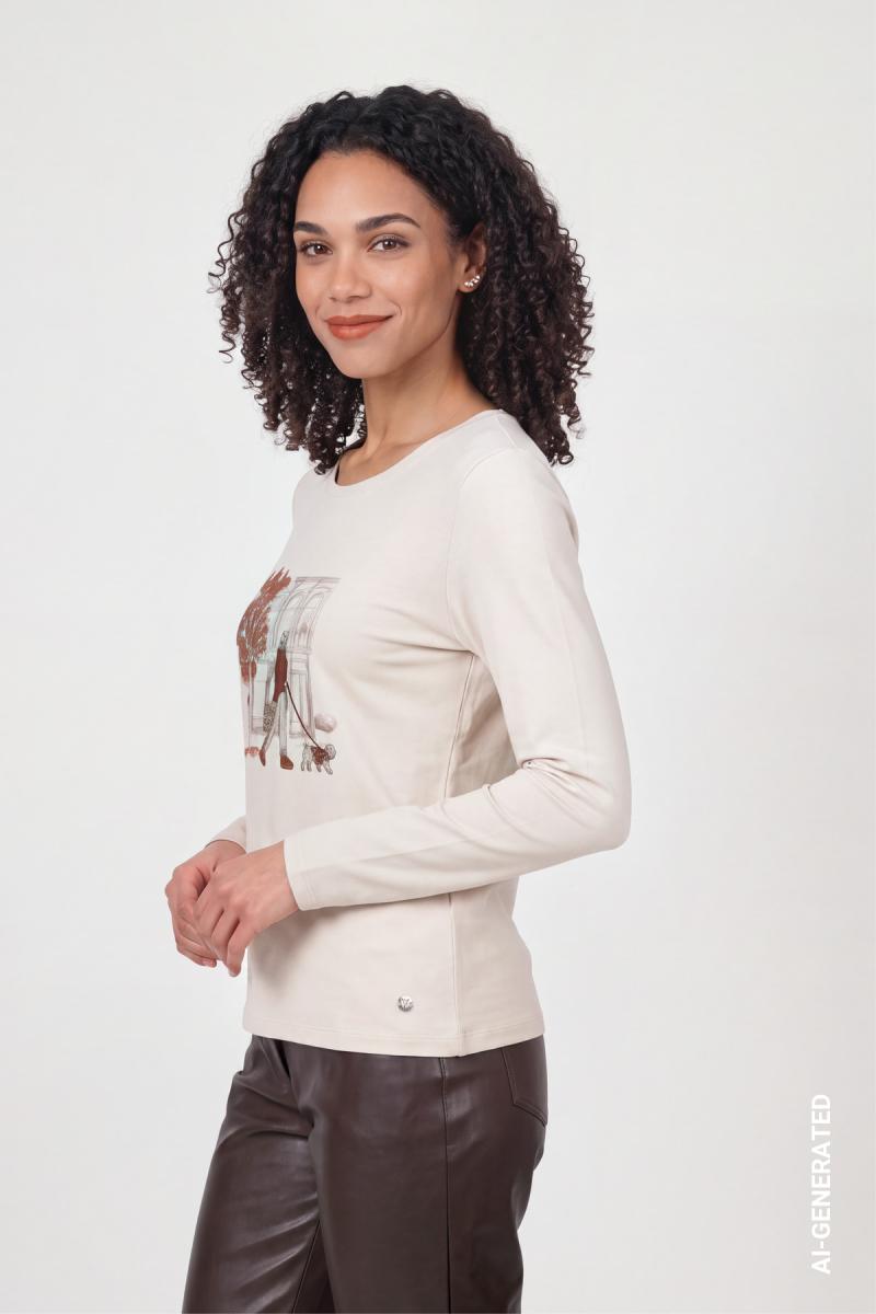Damen Langarmshirt mit Print