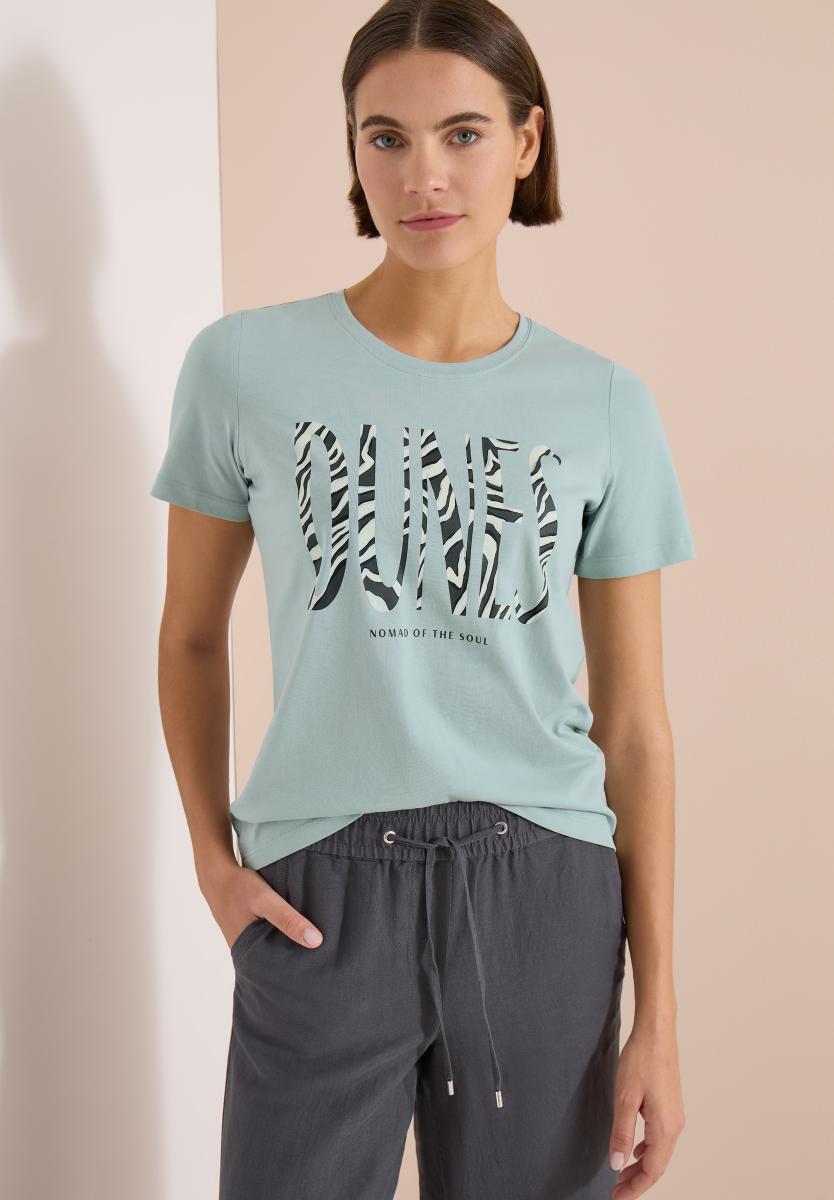 Damen T-Shirt Mit Rundhals Und Frontprint