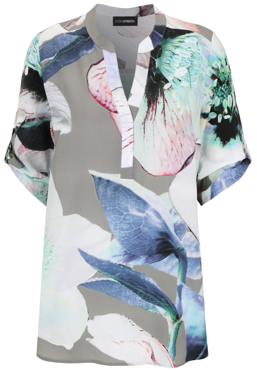 Curvy Bluse Makro-Print