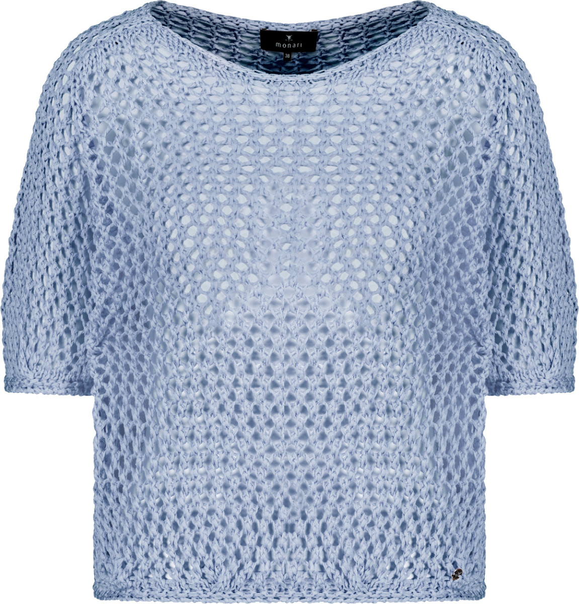 Damen Kurzarm-Ajour-Pullover