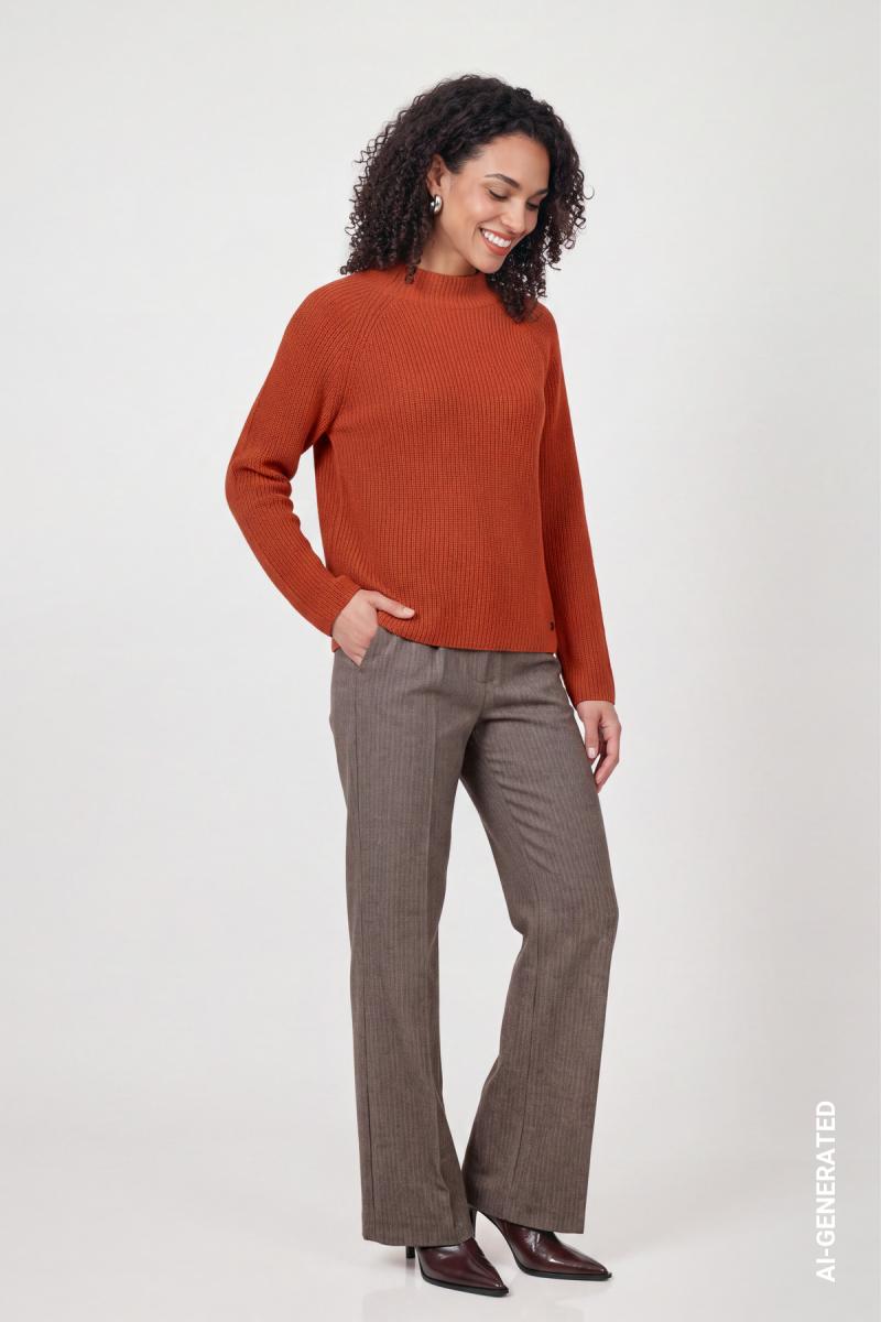 Damen Pullover mit Stehkragen