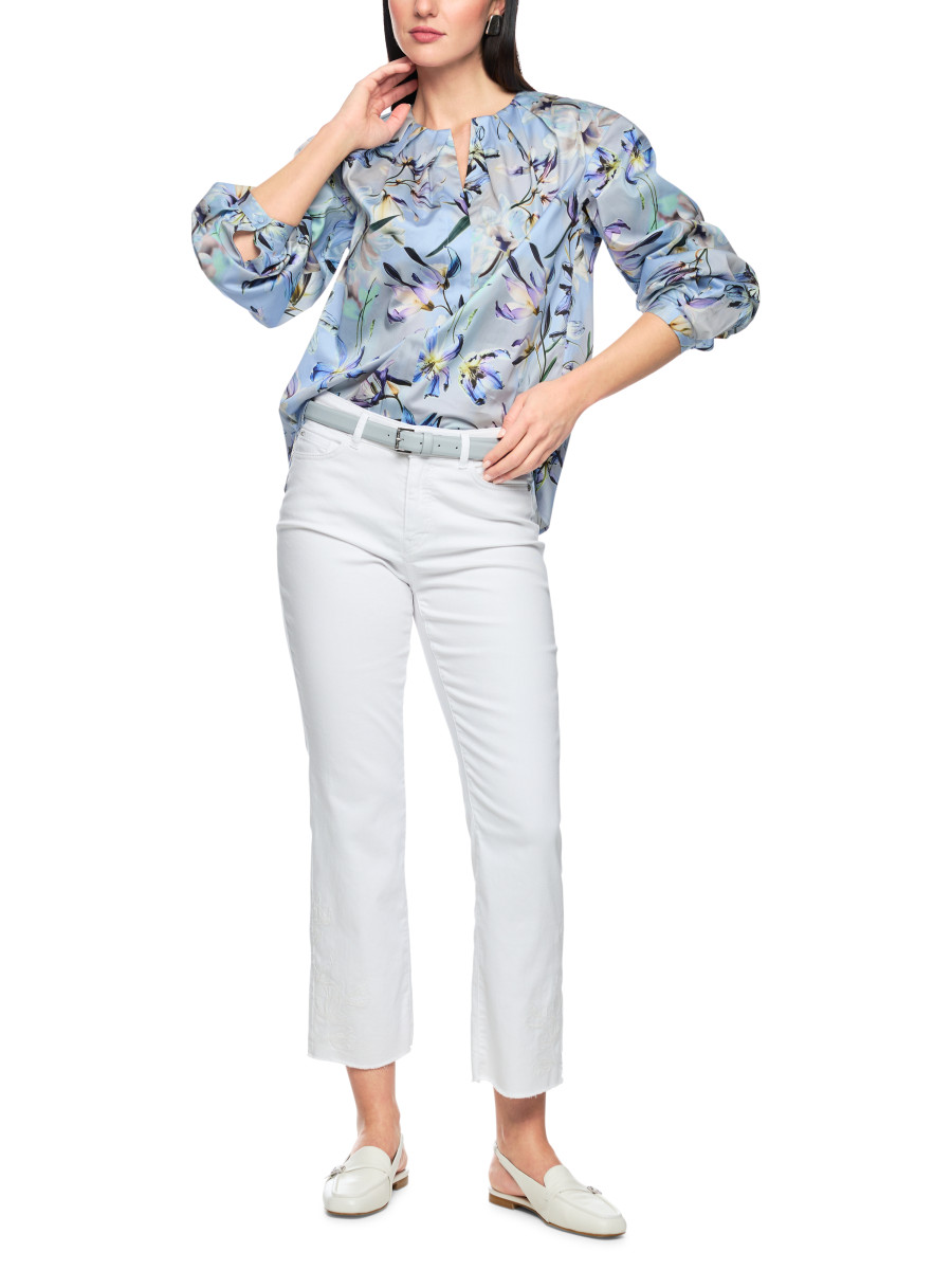 Bluse mit Allover-Lilienprint