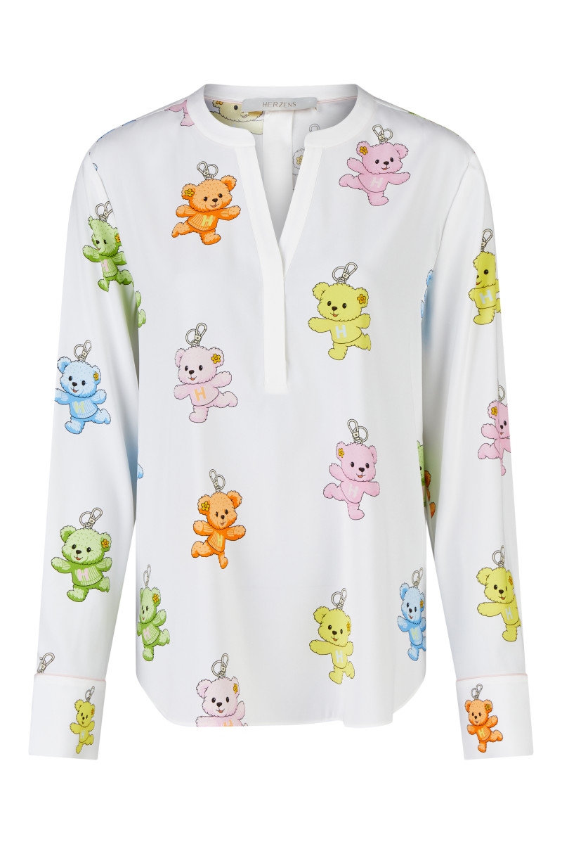 Seidenbluse mit Allover-Print