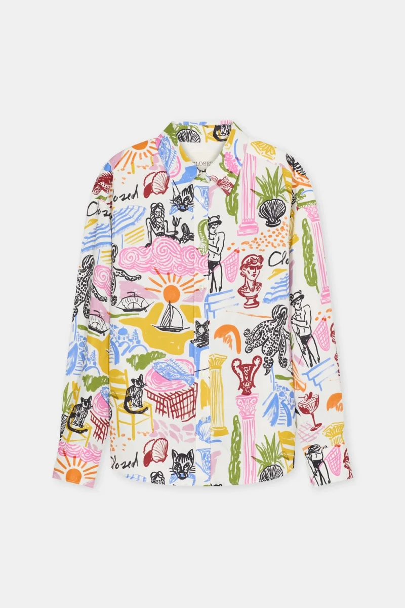 Oversized Bluse aus Viskose-Leinen