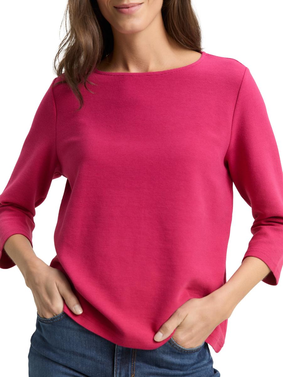 Damen Langarmshirt mit Ottoman-Struktur