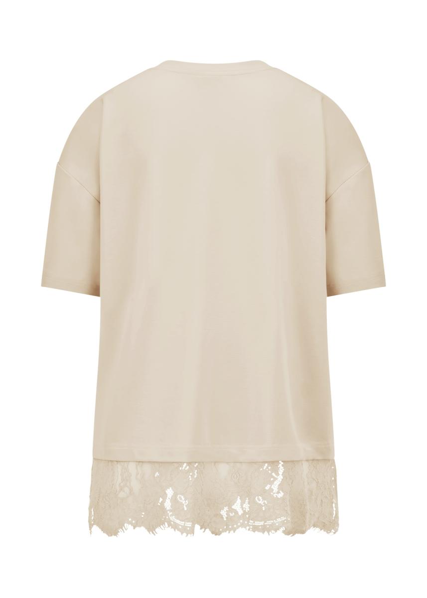 Damen Shirt Mit Spitzenbesatz