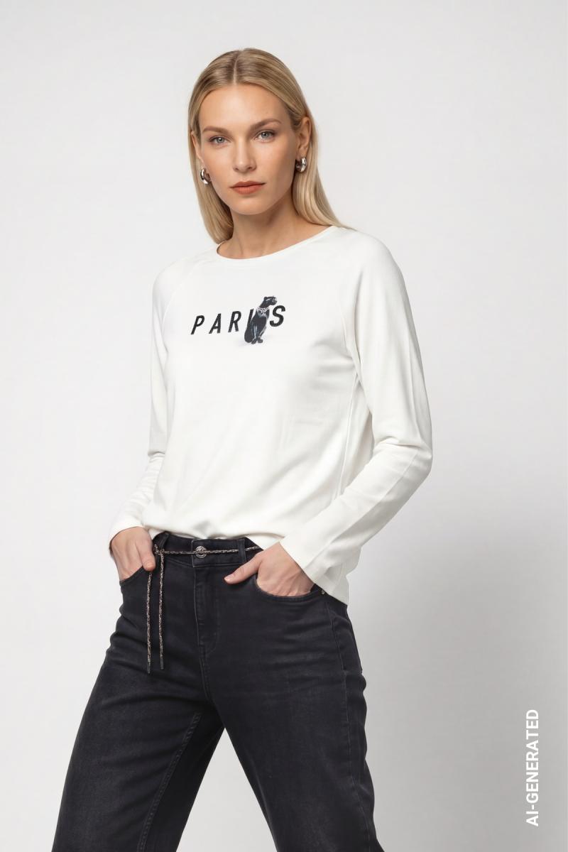 Damen Langarmshirt mit Panther-Print