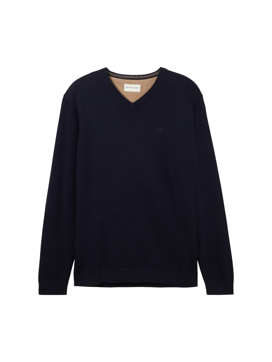 Herren Strickpullover mit V-Ausschnitt