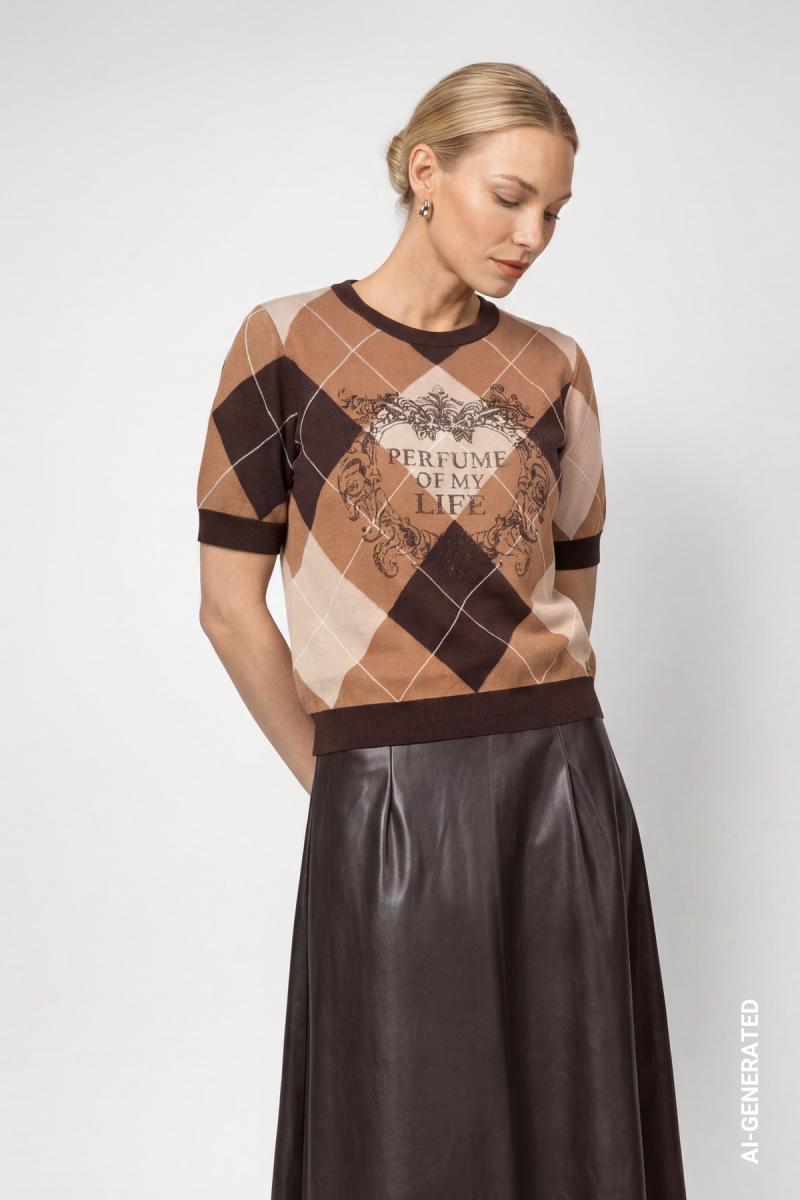 Damen Kurzarm-Pullover