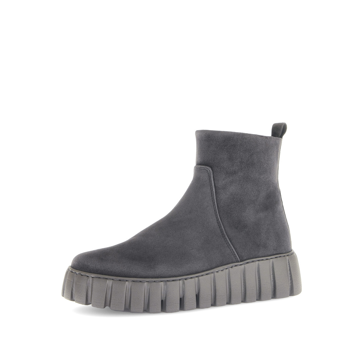 Damen Stiefeletten Rauleder grau