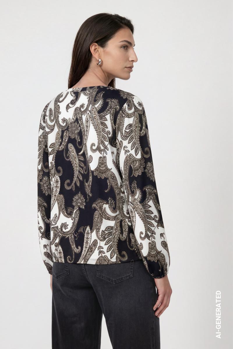 Damen Sweatshirt mit Paisleymuster