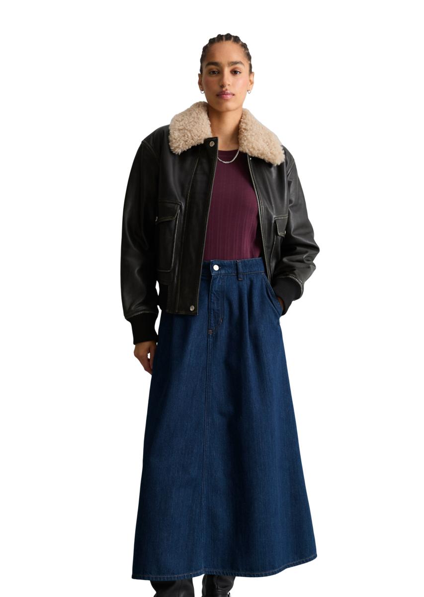 Damen Lederjacke im Aviator-Stil