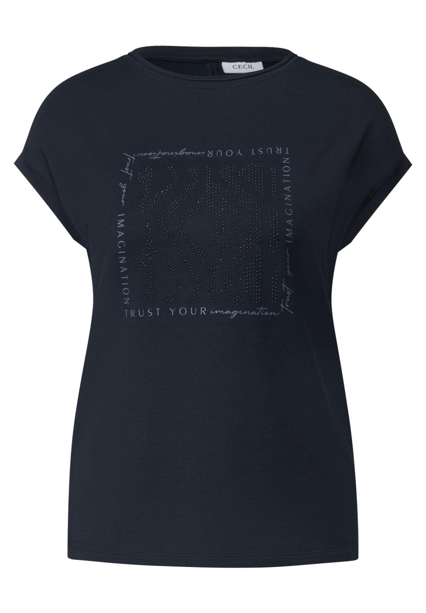 Damen T-Shirt mit Glitzer-Print