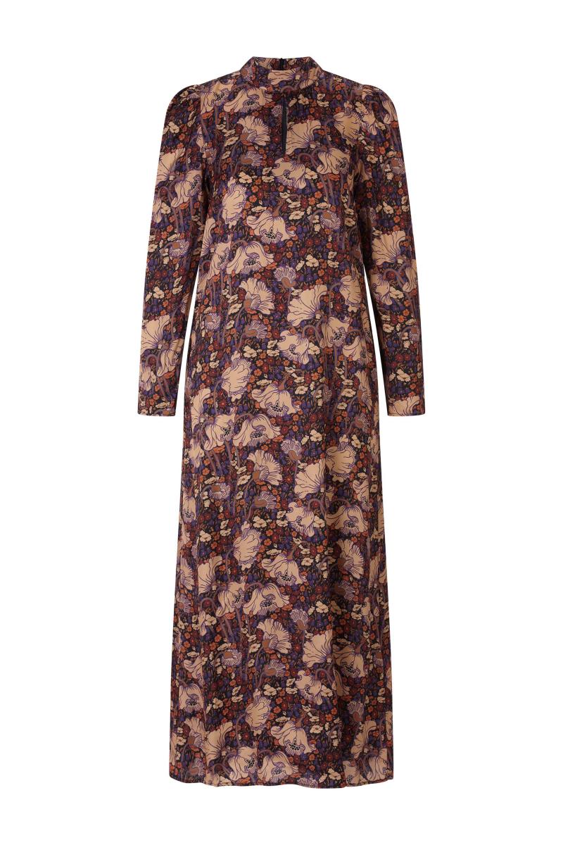 Florales Kleid mit Stehkragen