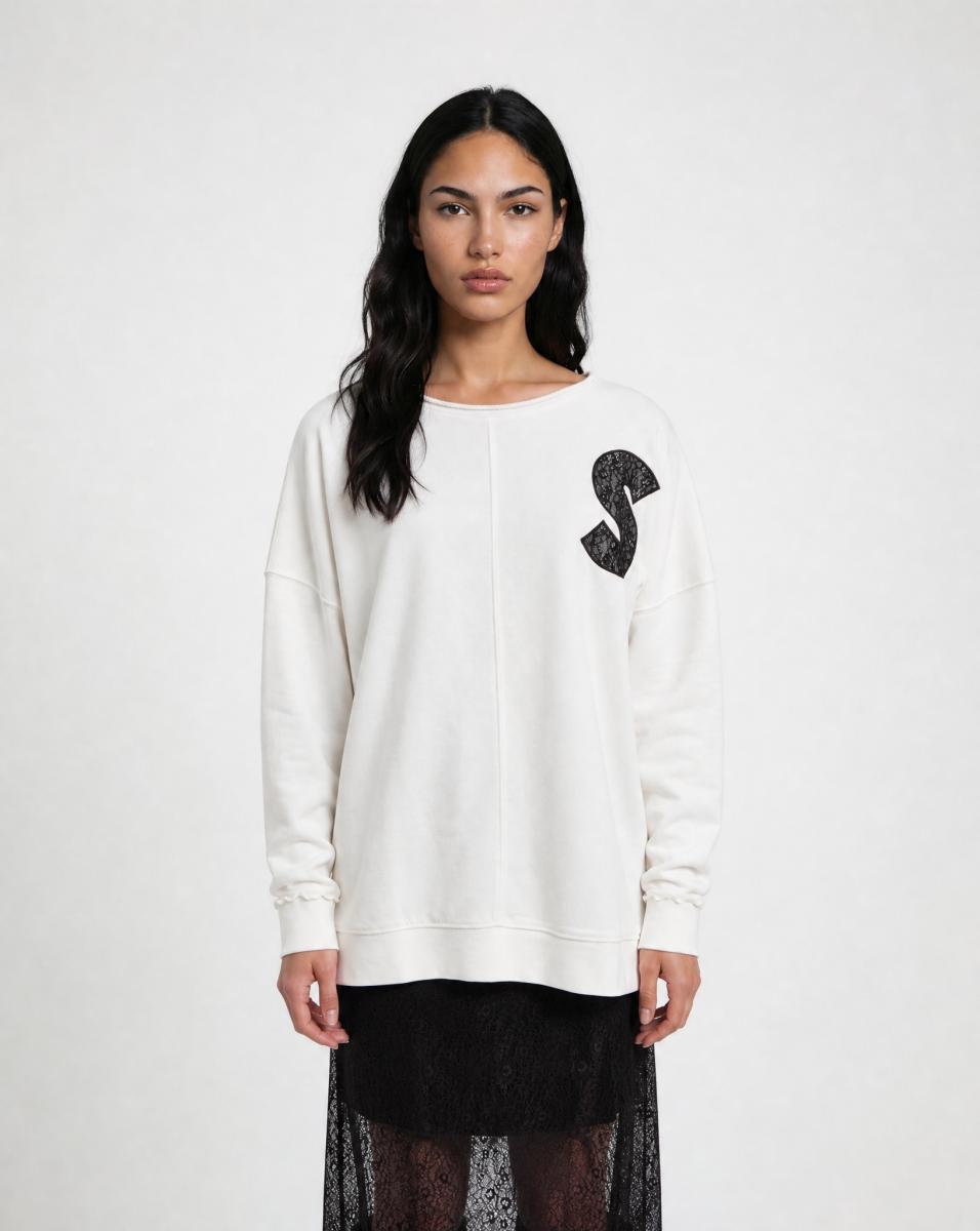 Damen Sweatshirt Lace Wording