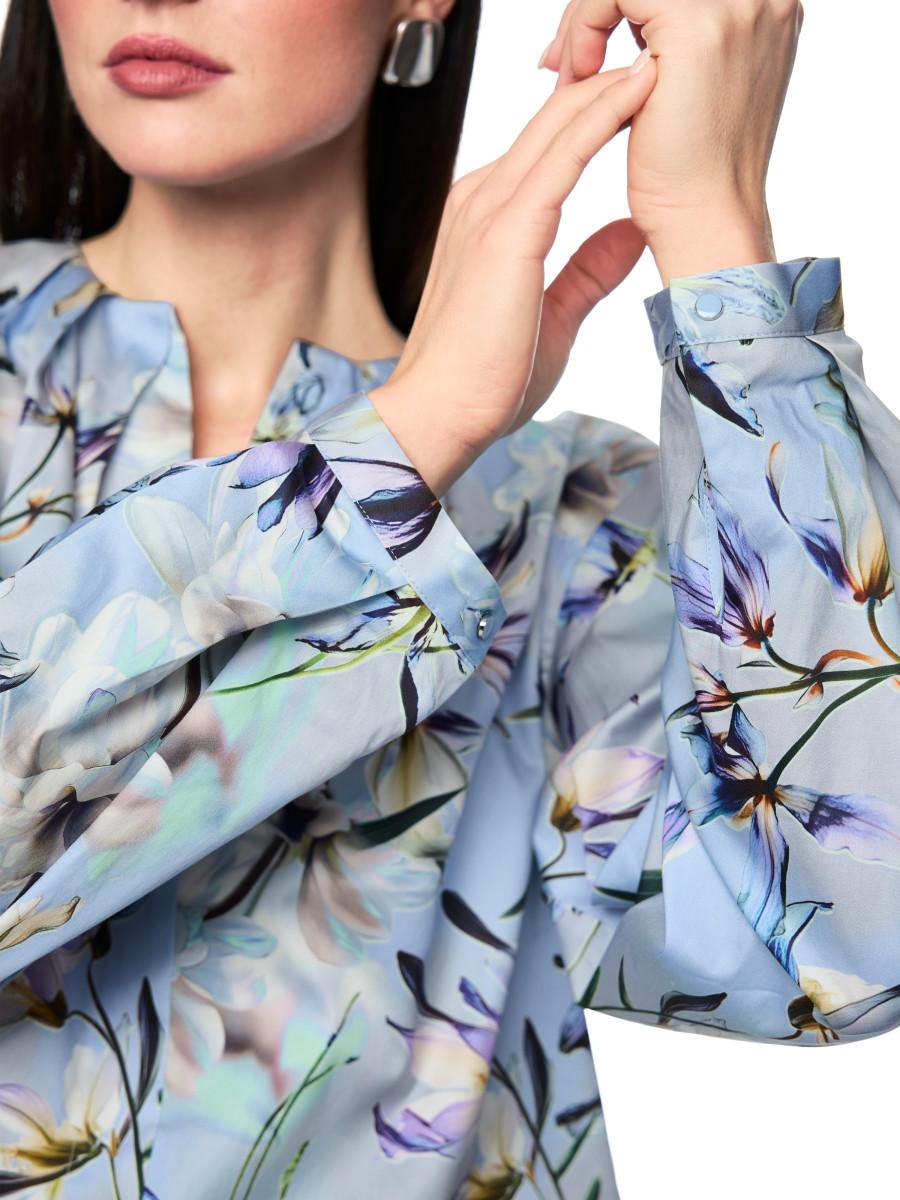 Bluse mit Allover-Lilienprint