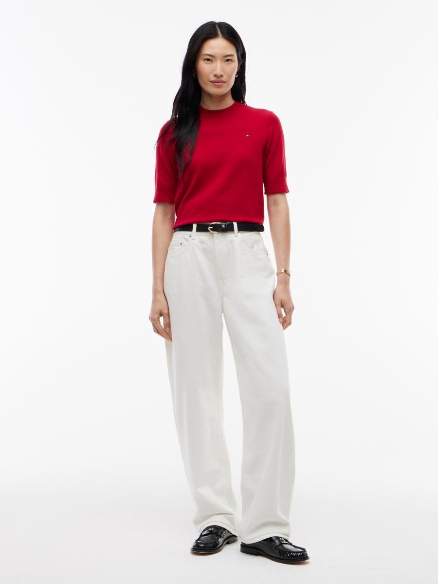 Damen Kurzarm-Pullover