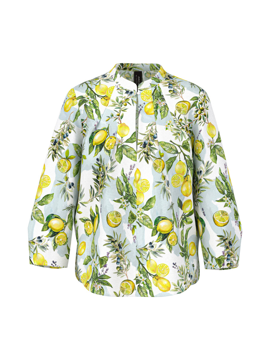 Baumwollbluse mit Zitronen-Print