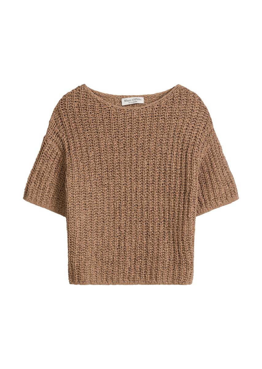 Damen Kurzarm-Strickpullover boxy