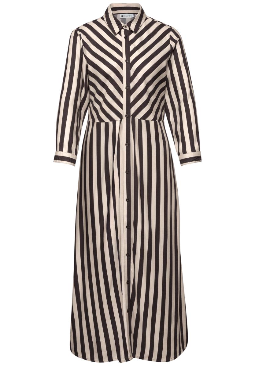 Midi-Kleid mit durchgehender Knopfleiste