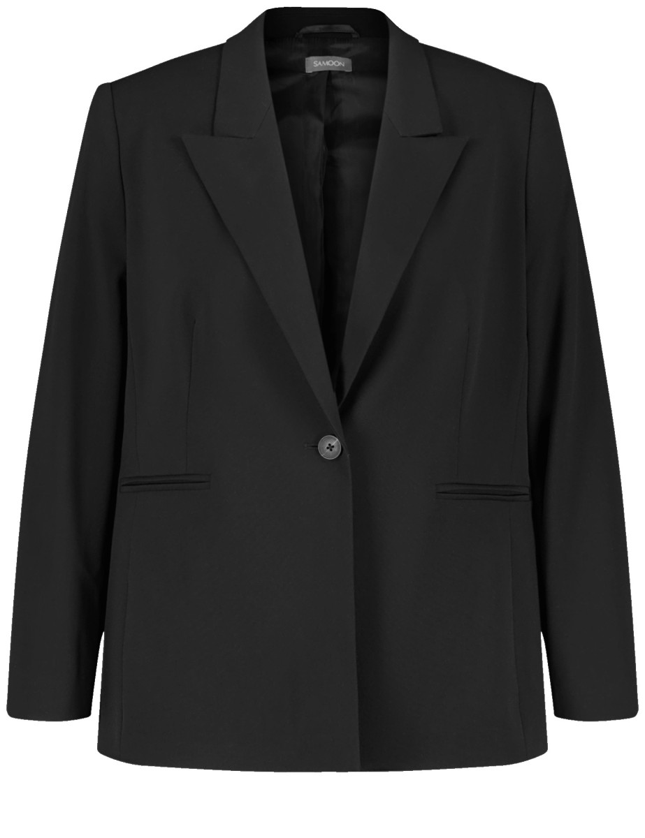 Curvy Blazer mit Paspeltaschen