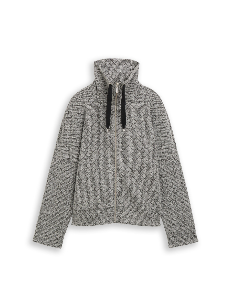 Damen Loose Fit Sweatjacke mit Stehkragen