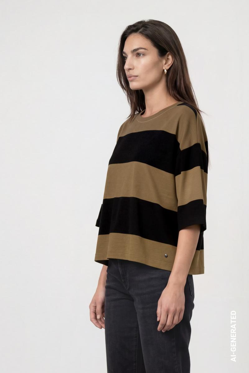 Damen Sweatshirt Kurzarm
