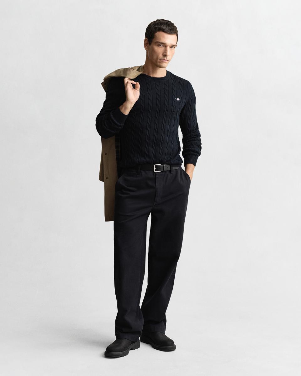 Herren Zopfstrick-Pullover