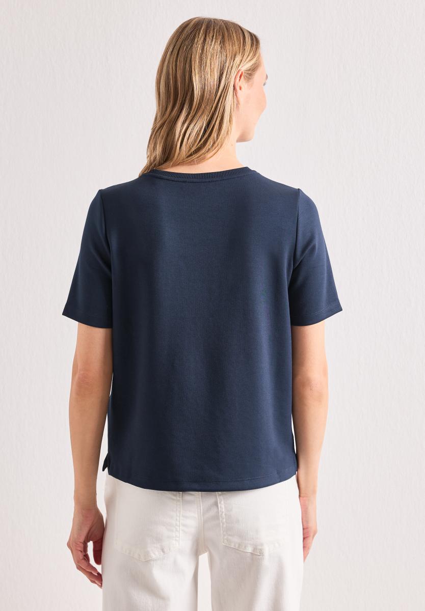 Damen T-Shirt Mit Dekorativer Brusttasche