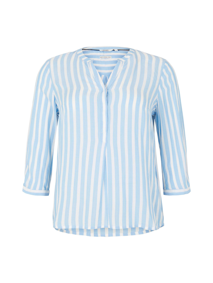Gestreifte Tunica-Bluse aus Viskose