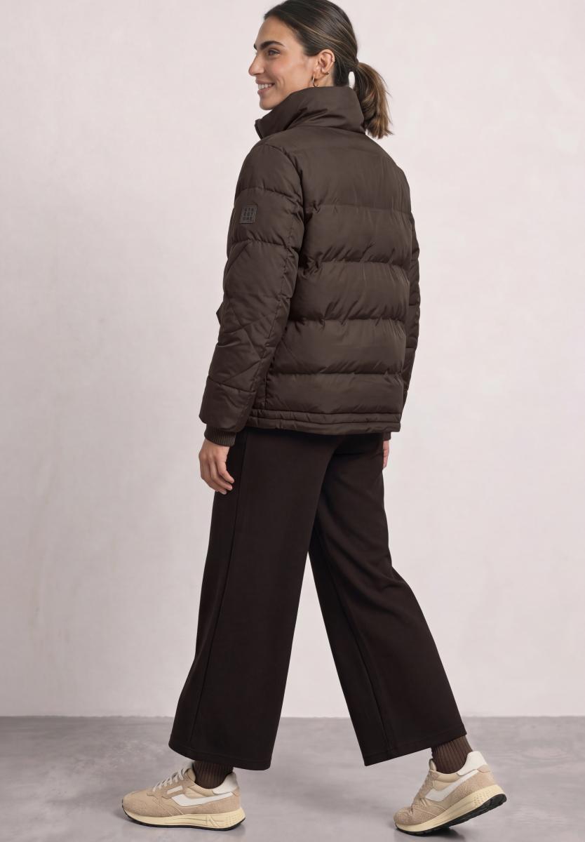 Damen Steppjacke Mit Stehkragen Und Tunnelzug