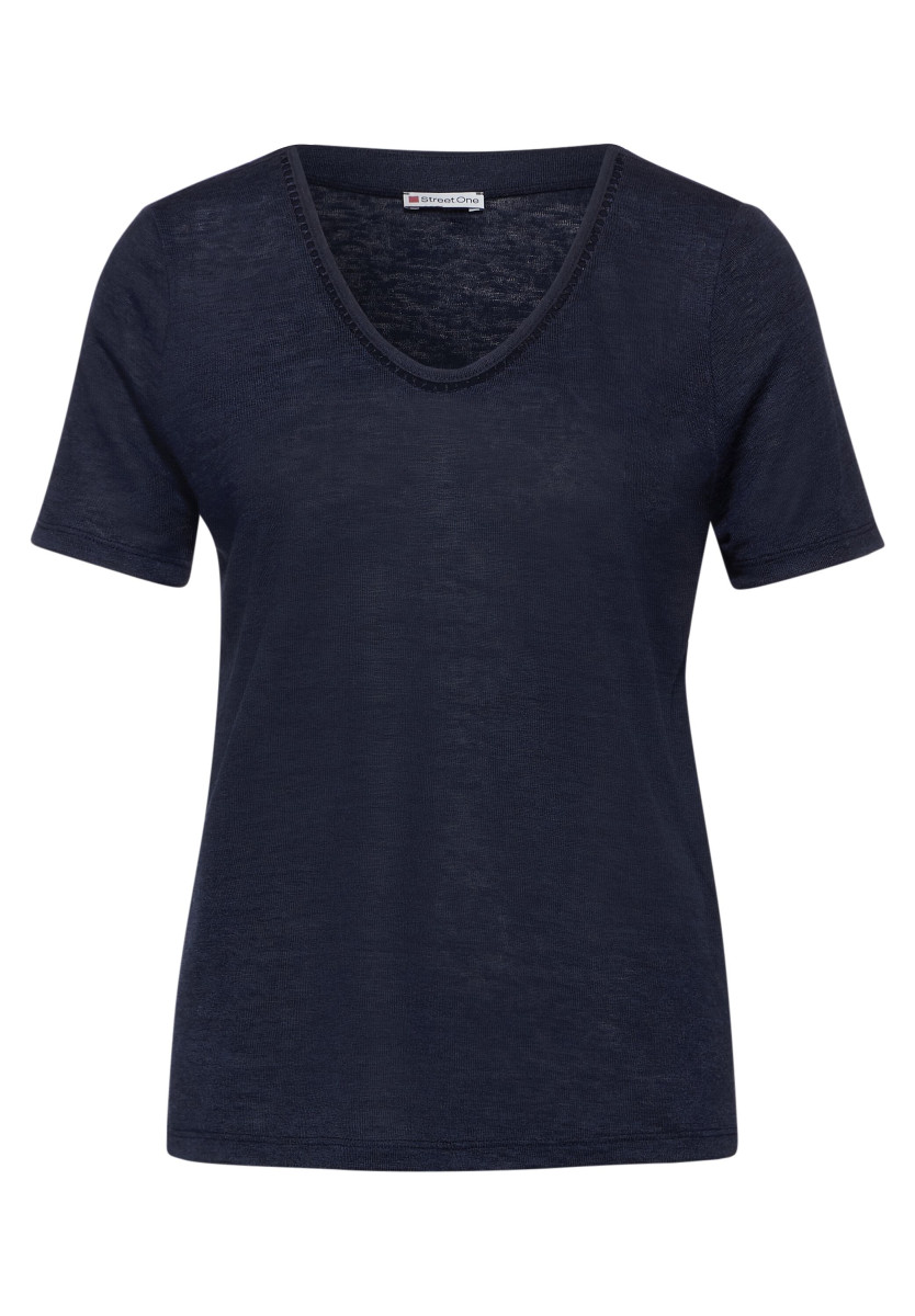 Damen T-Shirt in Leinenoptik