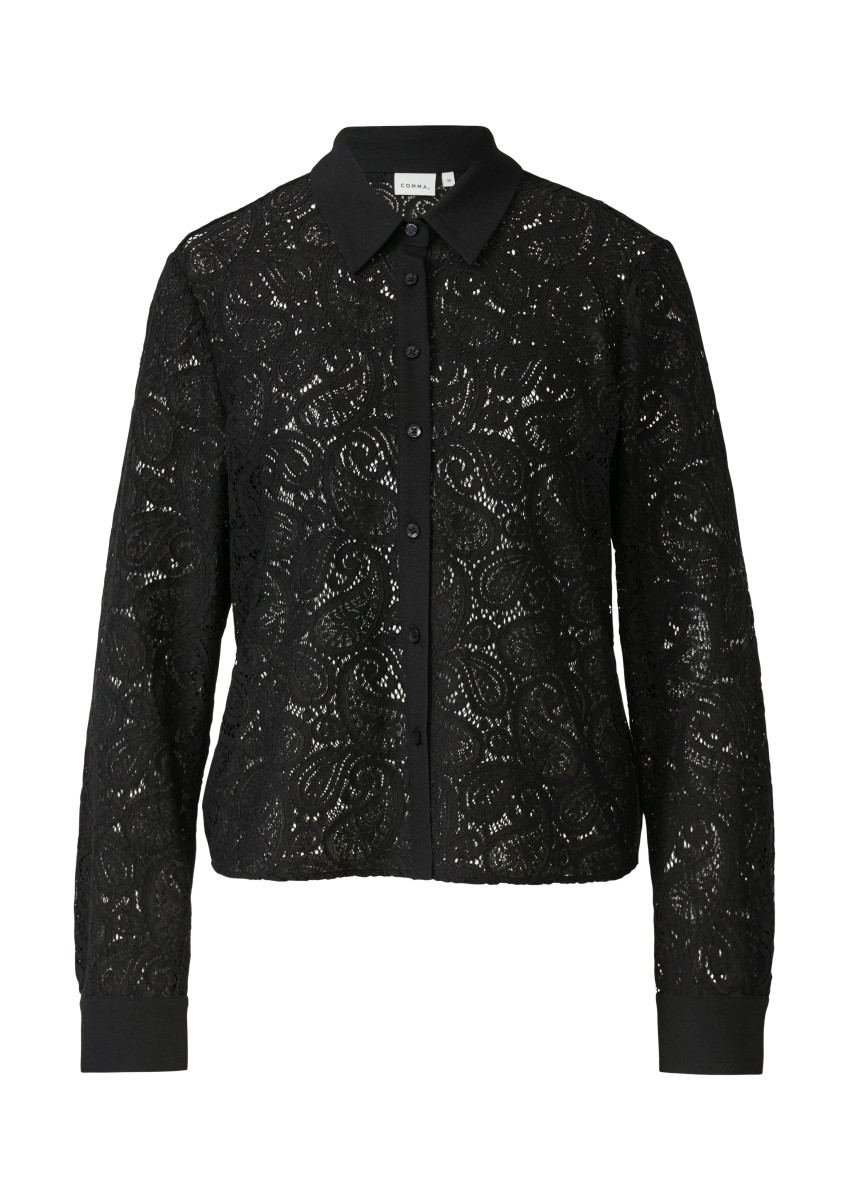 Hemdbluse semi-transparent