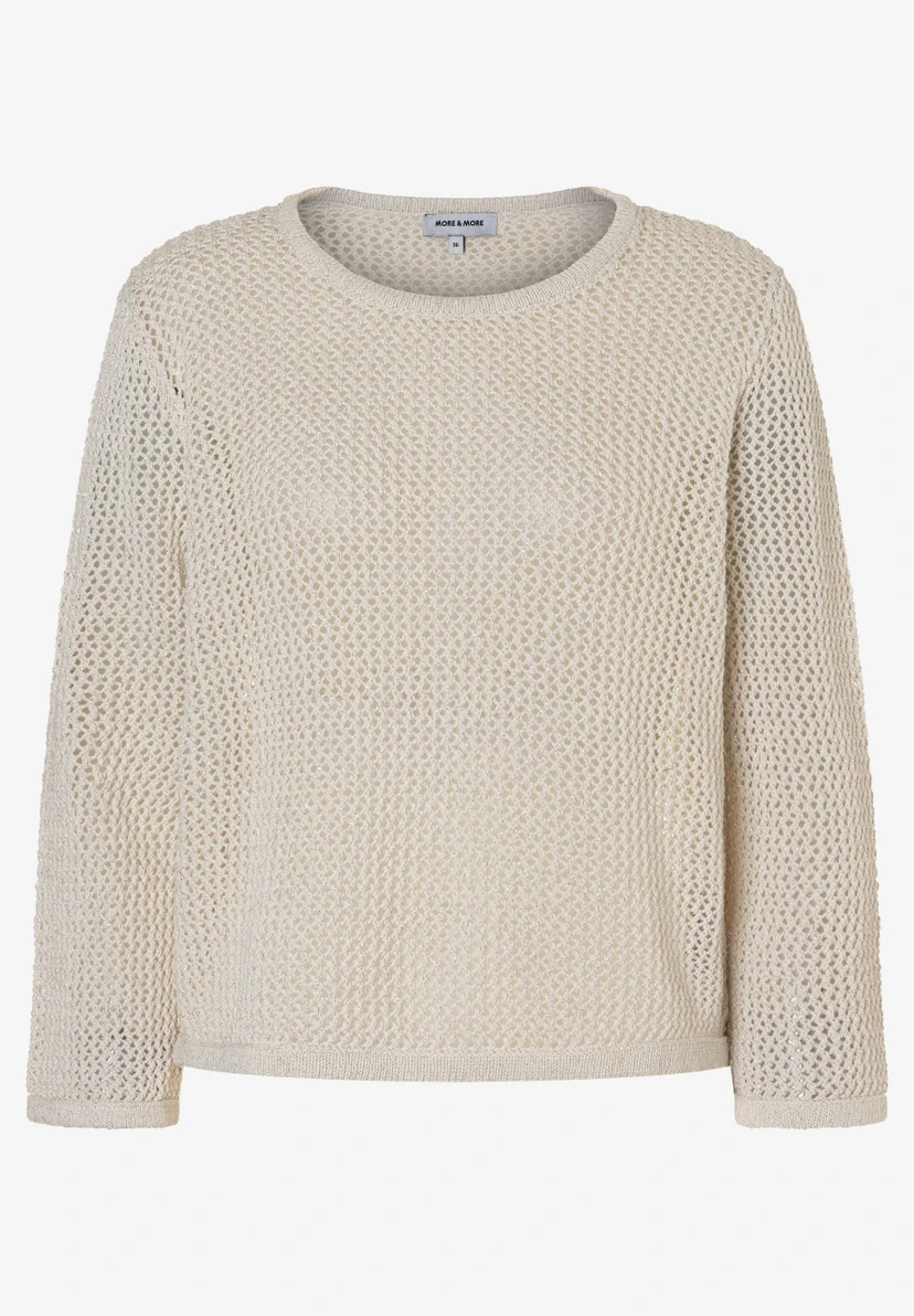Damen Ajour-Pullover mit Glanzeffekt