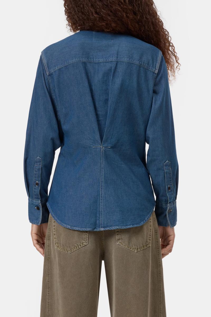 Taillierte Denim-Bluse