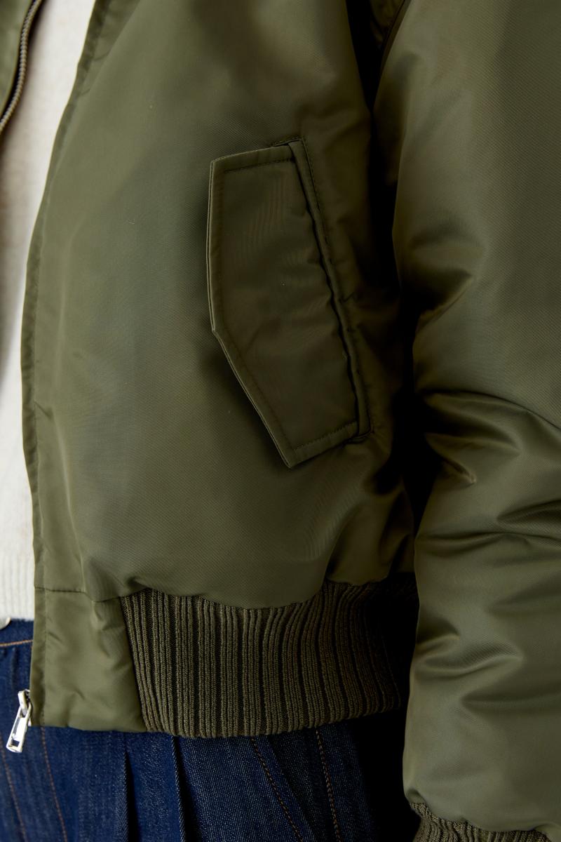 Damen Blouson mit Kunstpelzkragen