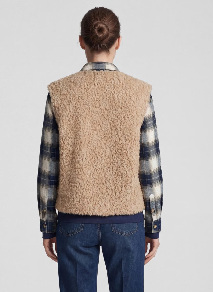 Damen Teddy-Weste Checks Please