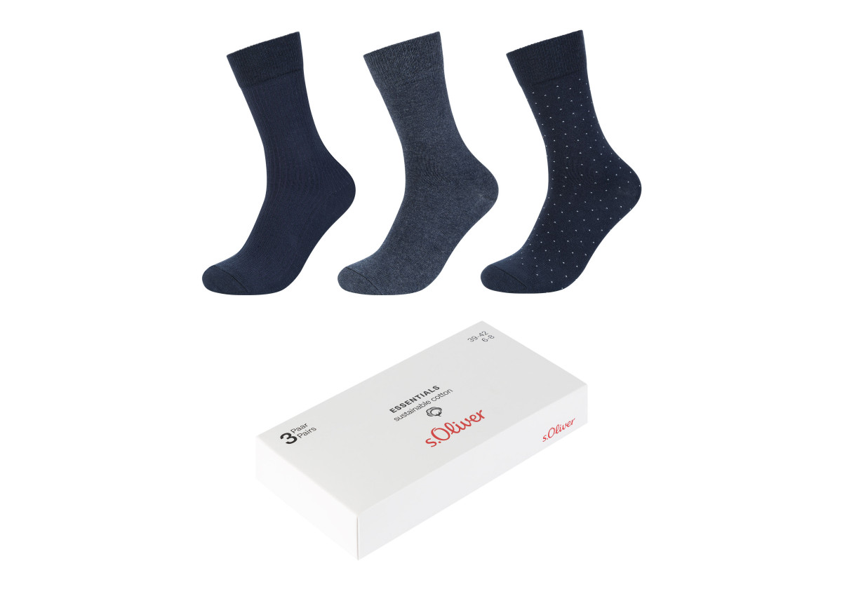 Unisex essentials organic Socks in Box 3p